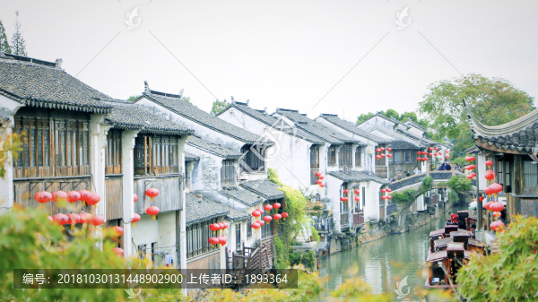 烏鎮(zhèn)傳統(tǒng)建筑水鄉(xiāng)風(fēng)光