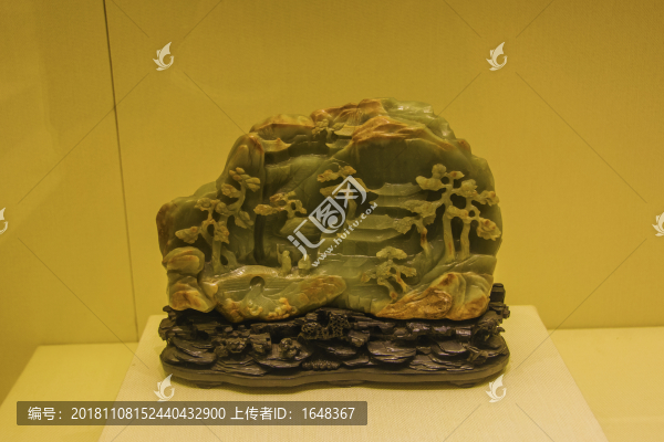 清青玉巧琢樓閣松鶴山子