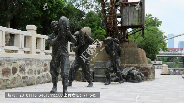 運河碼頭工人雕塑