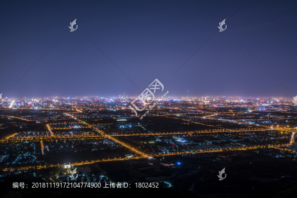 俯視北京城市夜晚