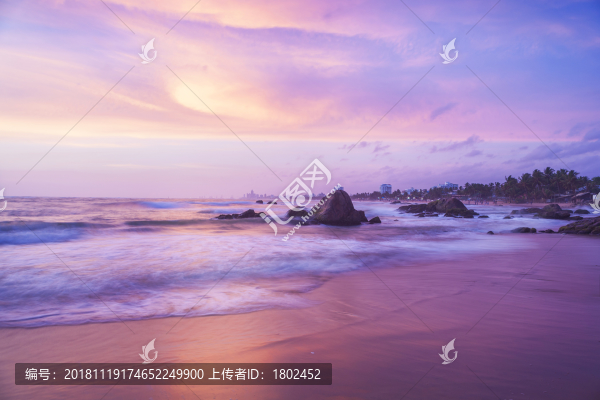 斯里蘭卡海灘落日