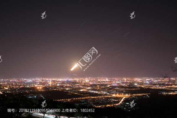 俯瞰北京城市夜空