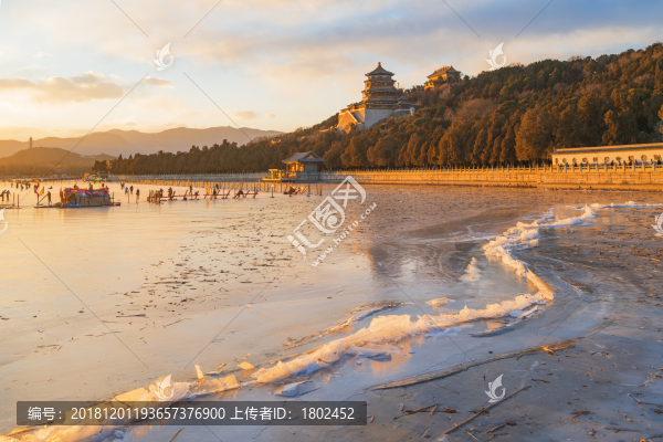 冬季頤和園昆明湖冰面