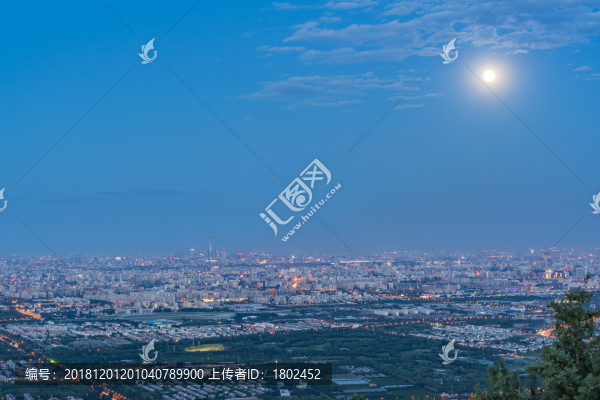 俯瞰北京城市夜景