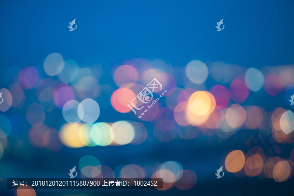 夜晚燈光光斑背景