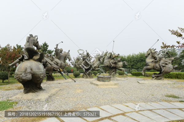 唐朝馬球雕塑