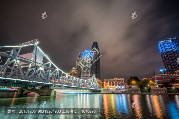 天津繁華大都市的絢麗夜景