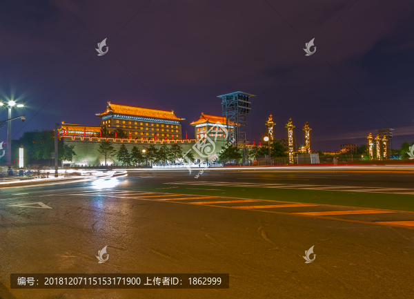 陜西西安永寧門夜景