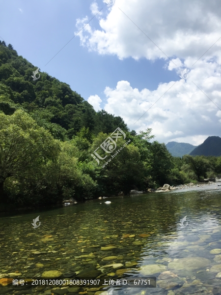 秦嶺山水河流山脈黑河森林公園