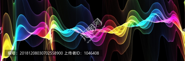 時尚彩色飄帶背景素材