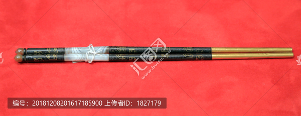 紫檀鑲金頭瑪瑙嵌金銀箸