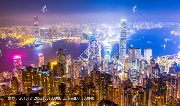 香港地標建筑夜景