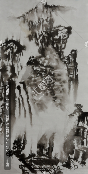 水墨高上流水