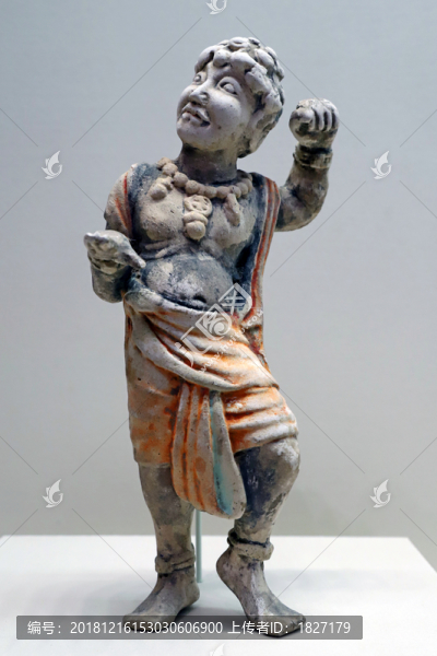彩繪黑人立俑