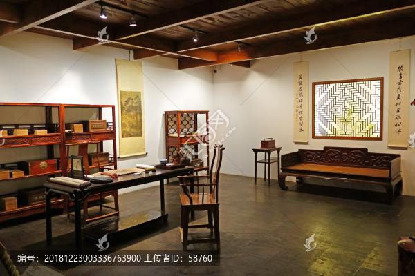 古代書(shū)房家具陳設(shè)復(fù)原場(chǎng)景
