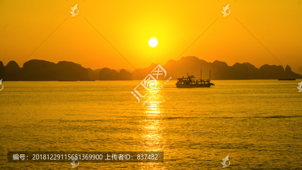 港灣的晚霞