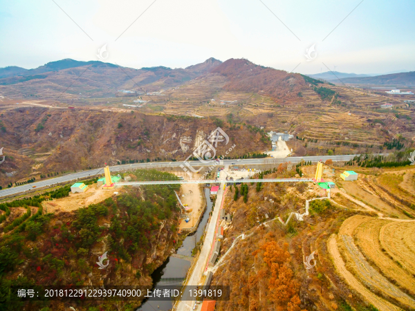 航拍海陽(yáng)地雷戰(zhàn)旅游景區(qū)英雄橋