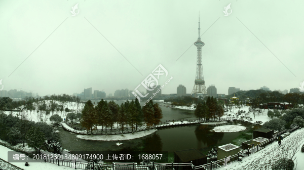 湖南株洲炎帝廣場(chǎng)神農(nóng)塔雪景