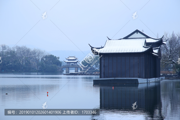 杭州西湖雪景