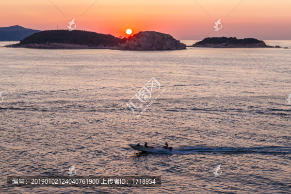 煙臺(tái)蓬萊長山島黃昏礁石海岸46