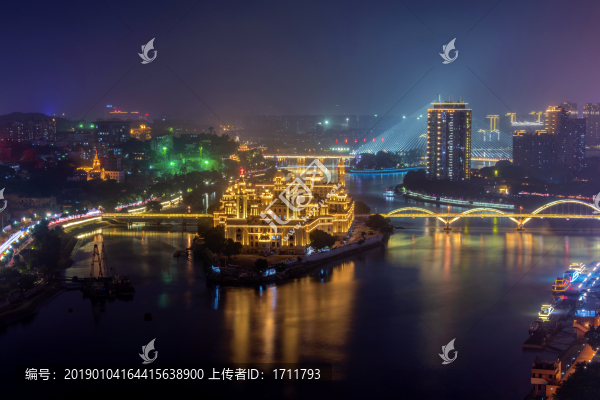 福建福州閩江夜景