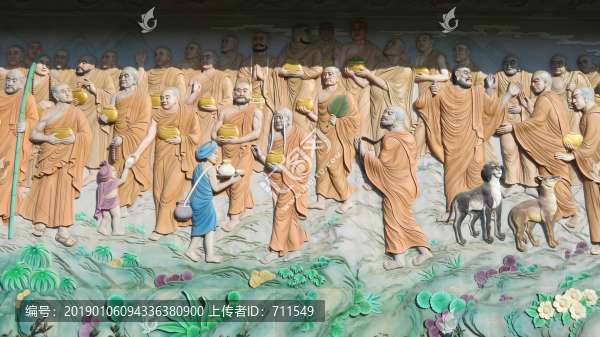佛教題材浮雕壁畫