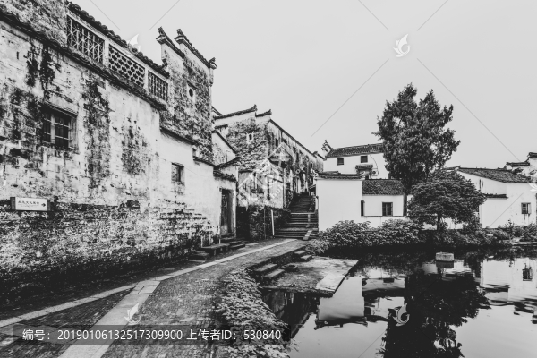 徽州古鎮(zhèn)黑白照片