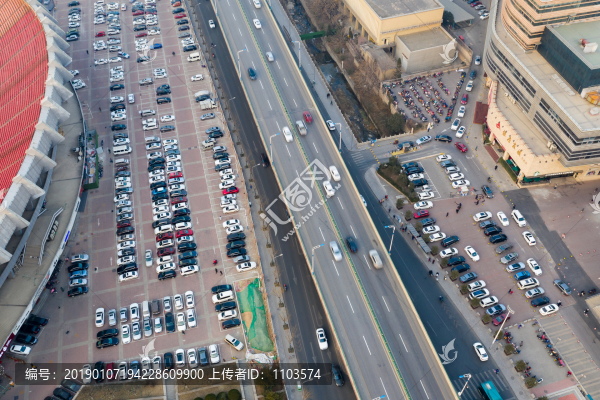 航拍濟(jì)南市玉函立交橋8