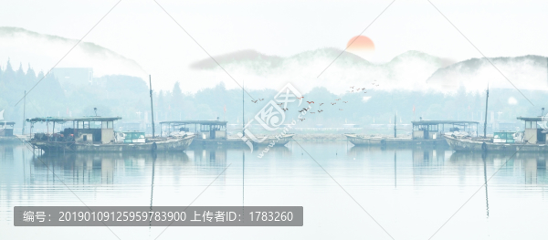 煙雨江南水上人家