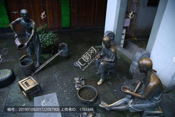 老杭州生活場(chǎng)景雕塑