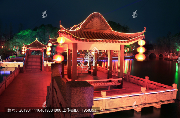中山市人工湖夜景
