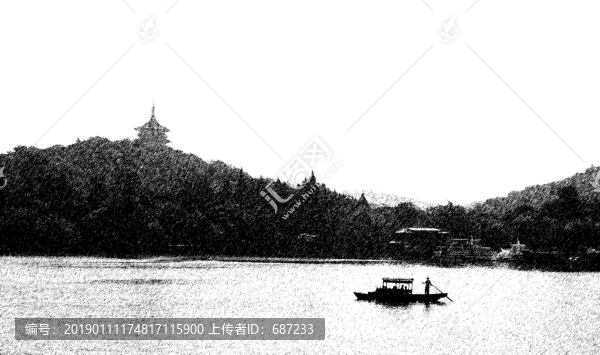 杭州西湖水墨畫