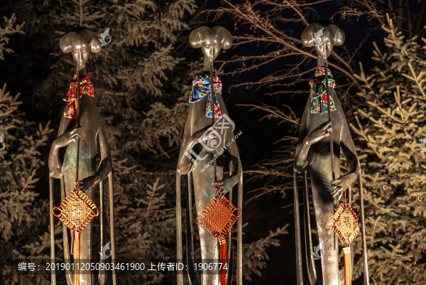 中國(guó)新年和雕塑