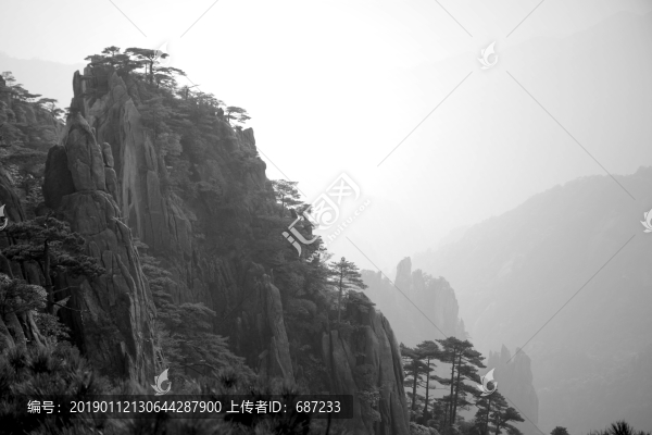 水墨山水黃山