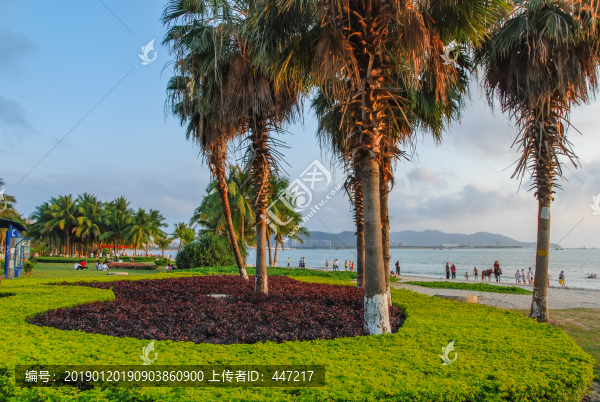 海南三亞灣日落