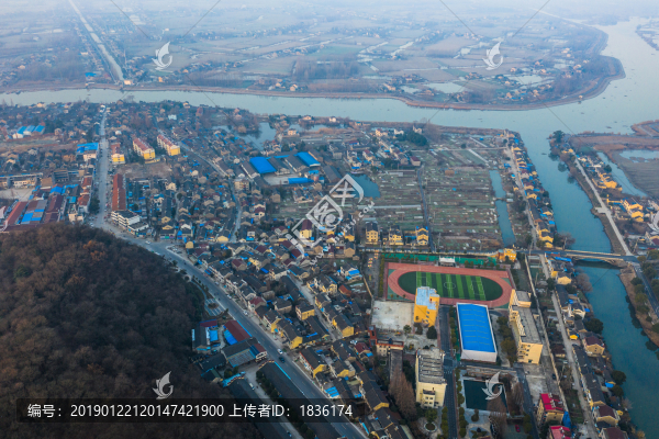 航拍南京市瓜埠古鎮(zhèn)4