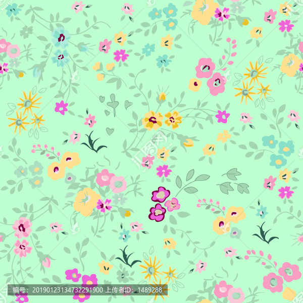 淺蘭底小碎花
