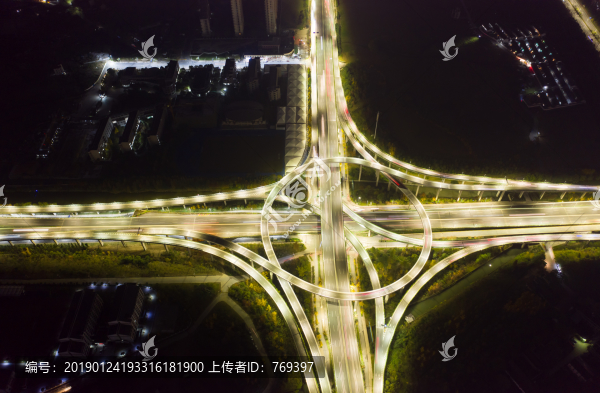 航拍立交橋夜景