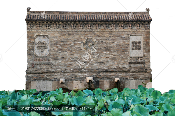 中式古典園林照壁分層圖