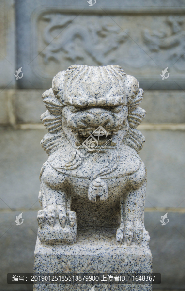 大佛寺龍華堂圍欄石柱頭獅子雕塑