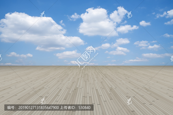 藍(lán)天白云和石磚路面