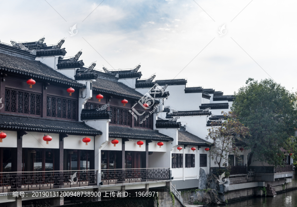 南京秦淮河畔的中式建筑
