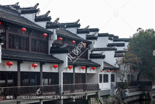 南京秦淮河畔的中式建筑