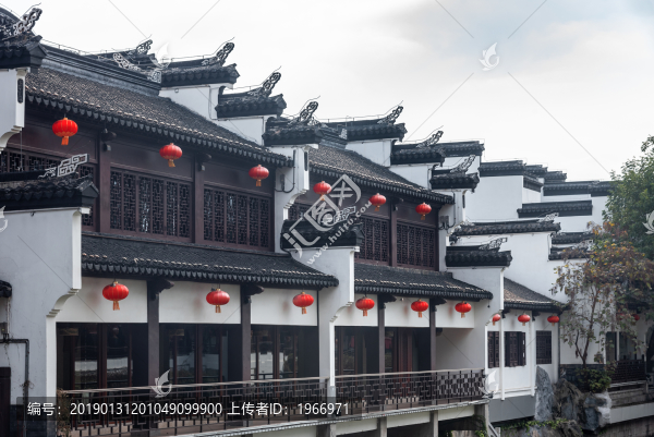 南京秦淮河畔的中式建筑
