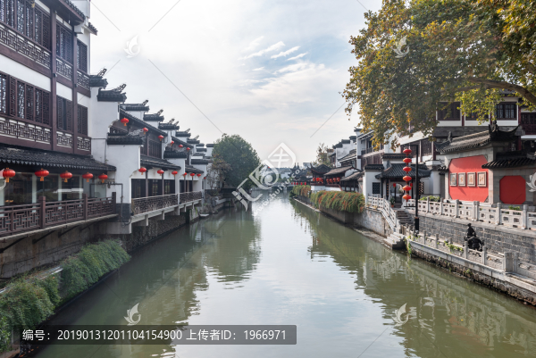 南京秦淮河畔的中式建筑