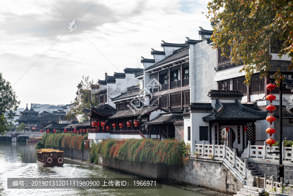 南京秦淮河畔的中式建筑
