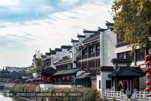南京秦淮河畔的中式建筑