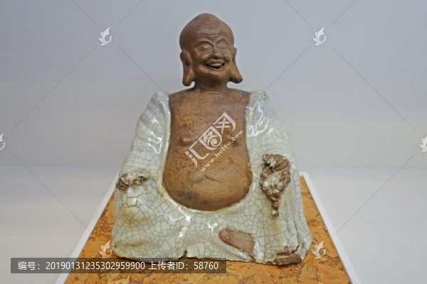 白釉彌勒佛坐像