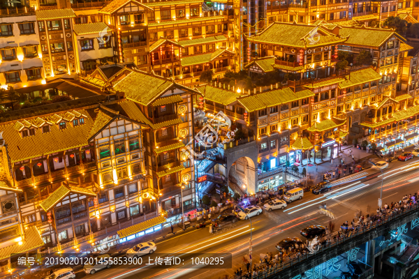 中國重慶洪崖洞景區(qū)夜景