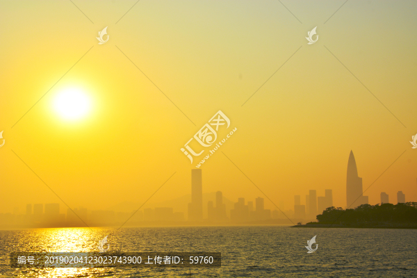 深圳灣夕陽(yáng)暮色